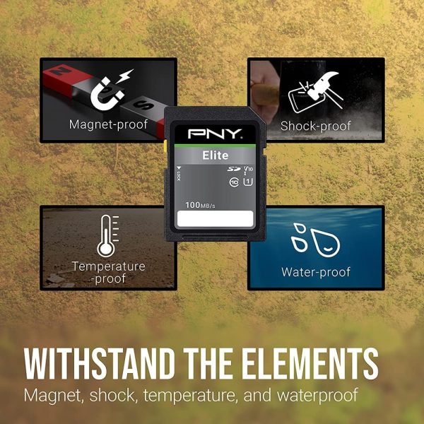 PNY 32GB Elite Class 10 U1 V10 SDHC Flash Memory Card - 100MB/s Read, Class 10, U1 Full HD, UHS-I, Full Size SD (Pack of 5) - Image 6